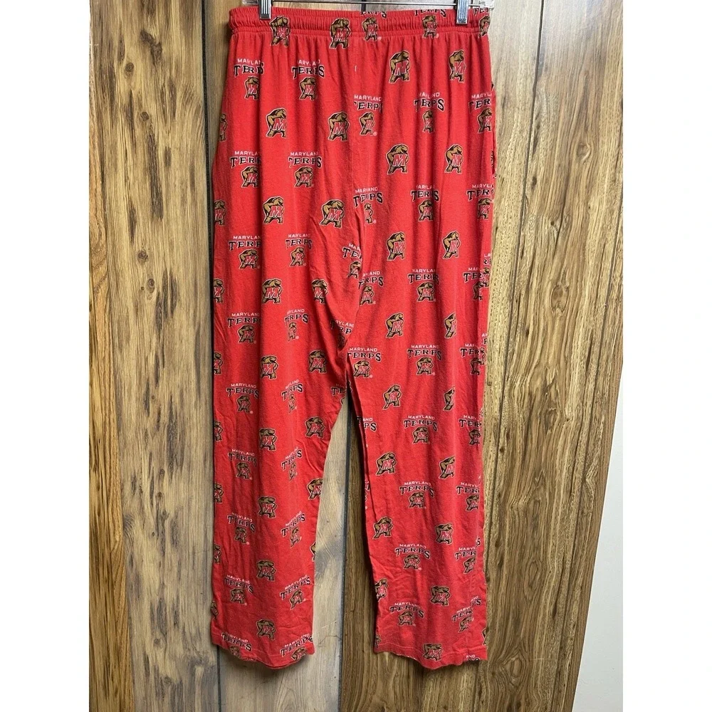 Maryland‎ Terps pajama pants Adults L Unisex Red Turtle Terps Logo Waist Elastic